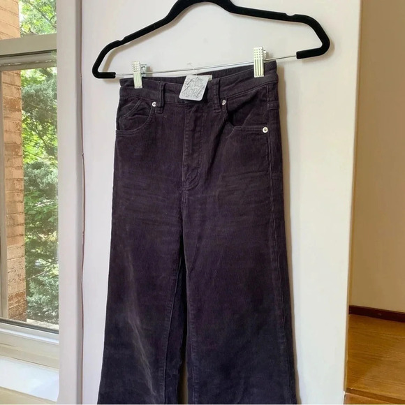 NWT Free People Rolla's East Coast Flare Pants Cord Jeans Purple - Picture 2 of 5